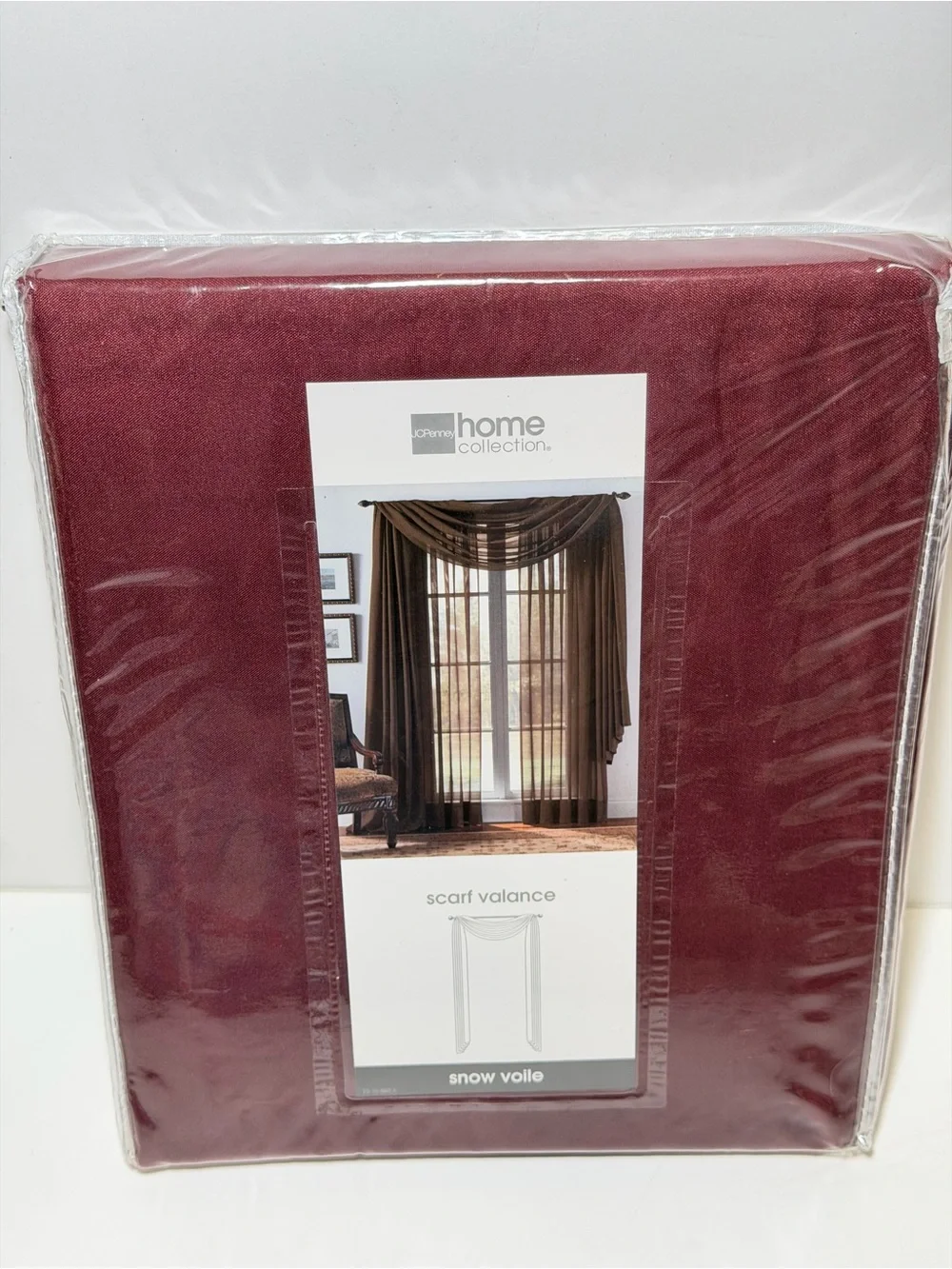 JCPenney Home Collection Window Scarf Valance - Snow Voile